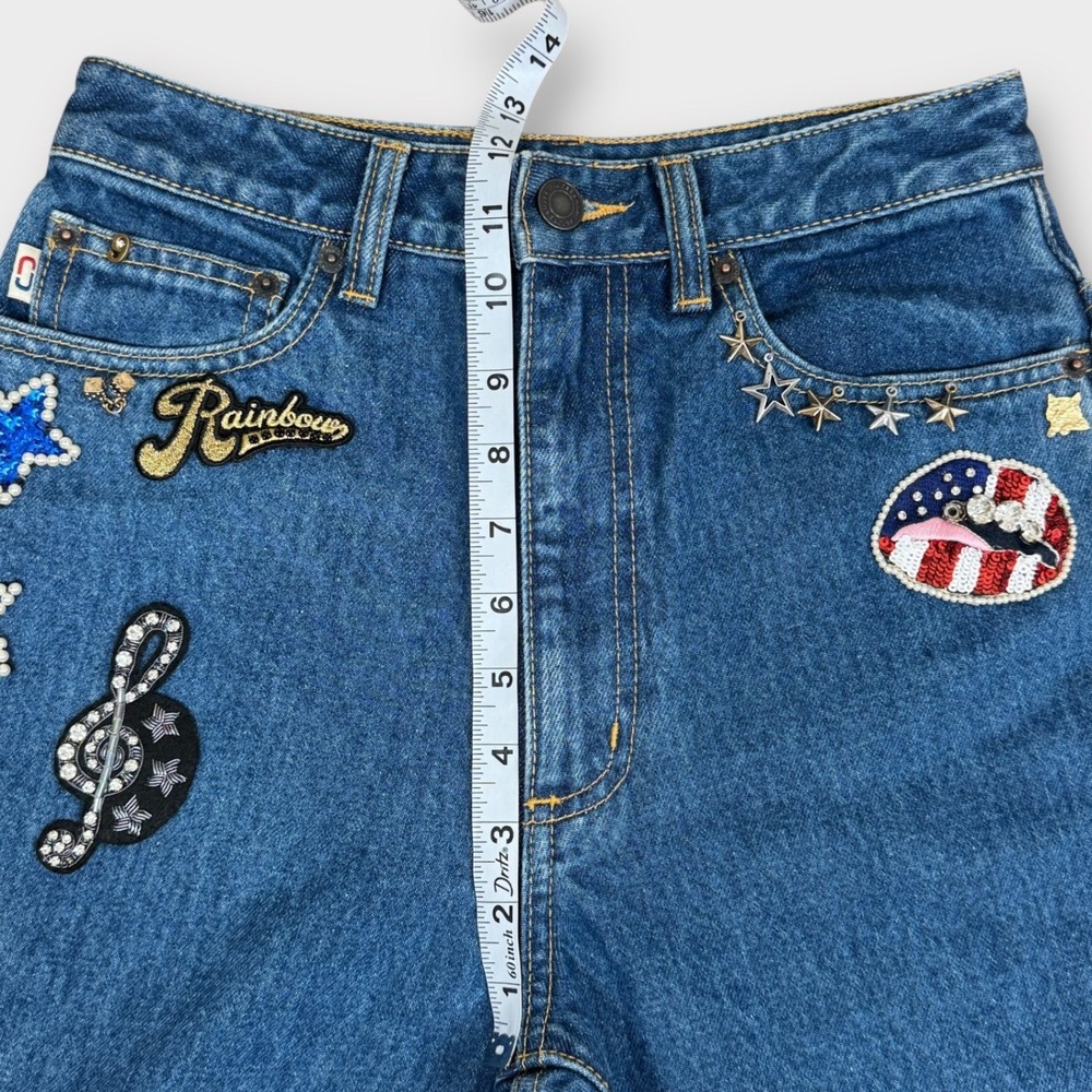 Marc Jacobs $500 NWT Bright Blue Jeans Sequin Mermaid Charms Beaded 26 - Picture 7 of 16